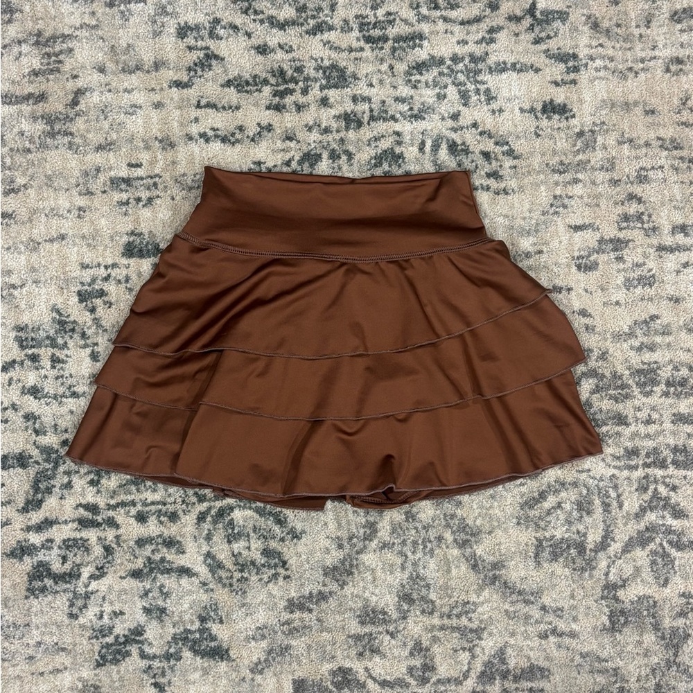 Brown Tiered Women's Skort